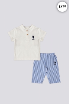 1879 Костюм детский U.S POLO ASSN.КРЕМОВЫЙ-ГОЛУБОЙ фото 77474
