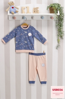 026 Костюм детский U.S POLO ASSN.ПЕРСИКОВЫЙ-ГОЛУБОЙ фото 76172