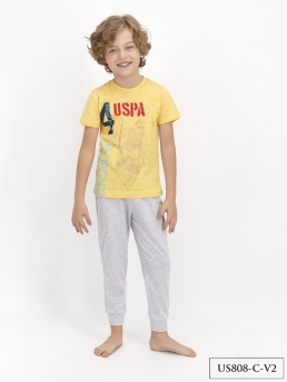 808-4 Пижама для мальчика U.S POLO ASSN. v2 СВЕТЛО-ЖЕЛТЫЙ фото 78644