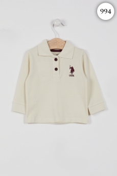 994 Лонгслив детский U.S POLO ASSN. КРЕМОВЫЙ-КОРИЧНЕВЫЙ фото 79344