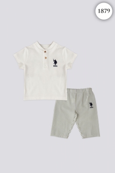 1879 Костюм детский U.S POLO ASSN. КРЕМОВЫЙ-ЗЕЛЕНЫЙ фото 77473